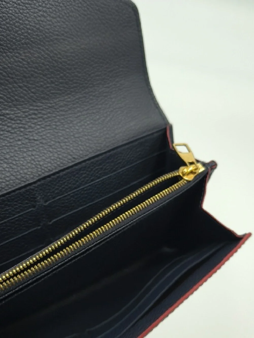 Louis Vuitton Dark Navy Empreinte Leather Sarah Wallet with Gold Tone Snap